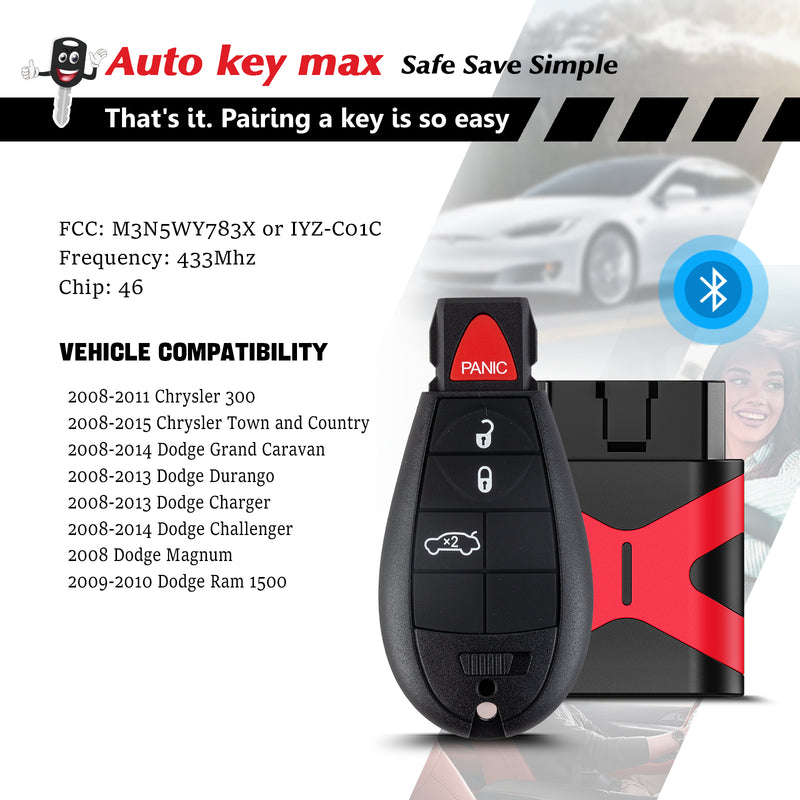 DIY Programmer Kit for 2008-2012 Dodge Charger/Challenger Remote IYZ-C01C SKU: KPRO+D4RA