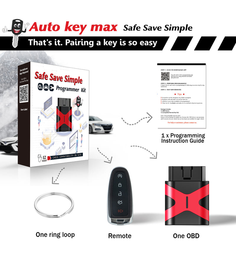 Car Key Fob Programmer Kit, Compatible with Ford Edge Escape Expedition C-MAX 2013-2018,  M3N5WY8609 with 46 Chip SKU: KPRO+F5RB-1