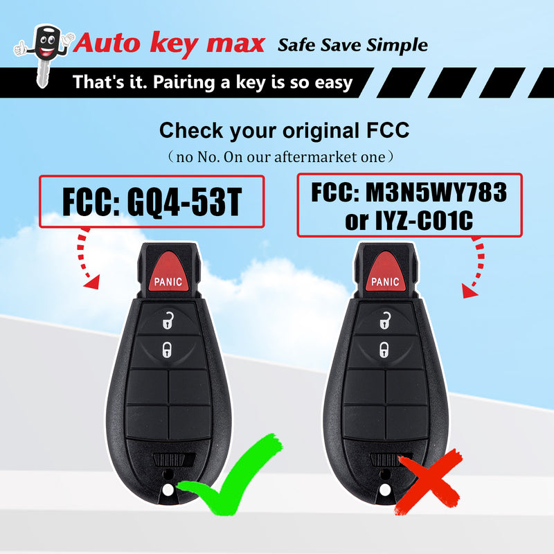 DIY Programmer Kit for 2008-2012 Dodge RAM/Durango//Charger/Challenger/Town and Country Remote IYZ-C01C SKU: KPARO+D3RA