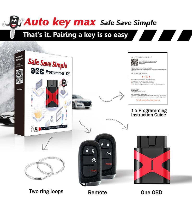 Reprogramble Key Fob Simple Programmable Keyfob, Replacement Car Key Fob and DIY Programmer ...